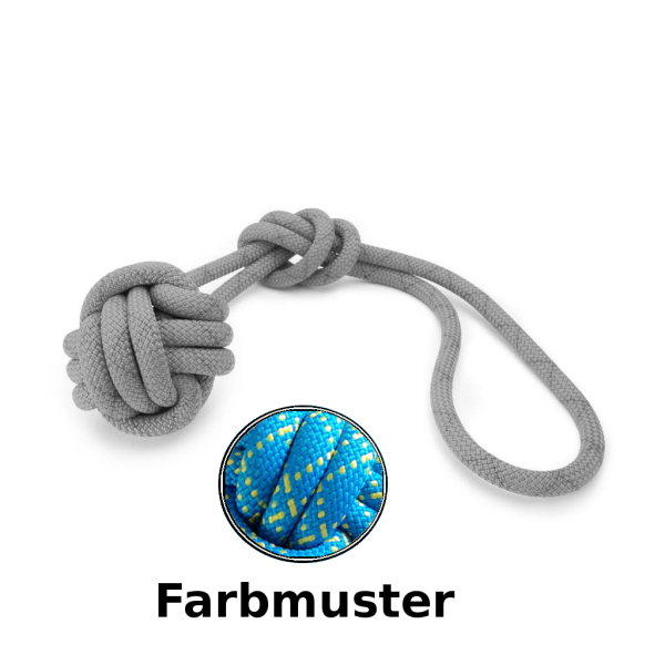 Wurfball - L mit Handschlaufe - blau mit gelben Stichen